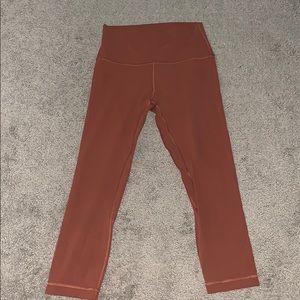 Burnt orange Lulu Lemon capris